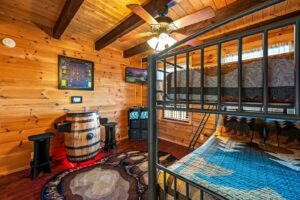 Main Level Bunk Room with Arcade Games