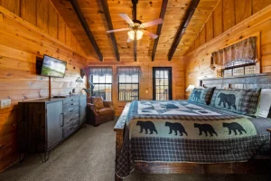 Upstairs King Bedroom with Balcony and Full Attached Bathroom